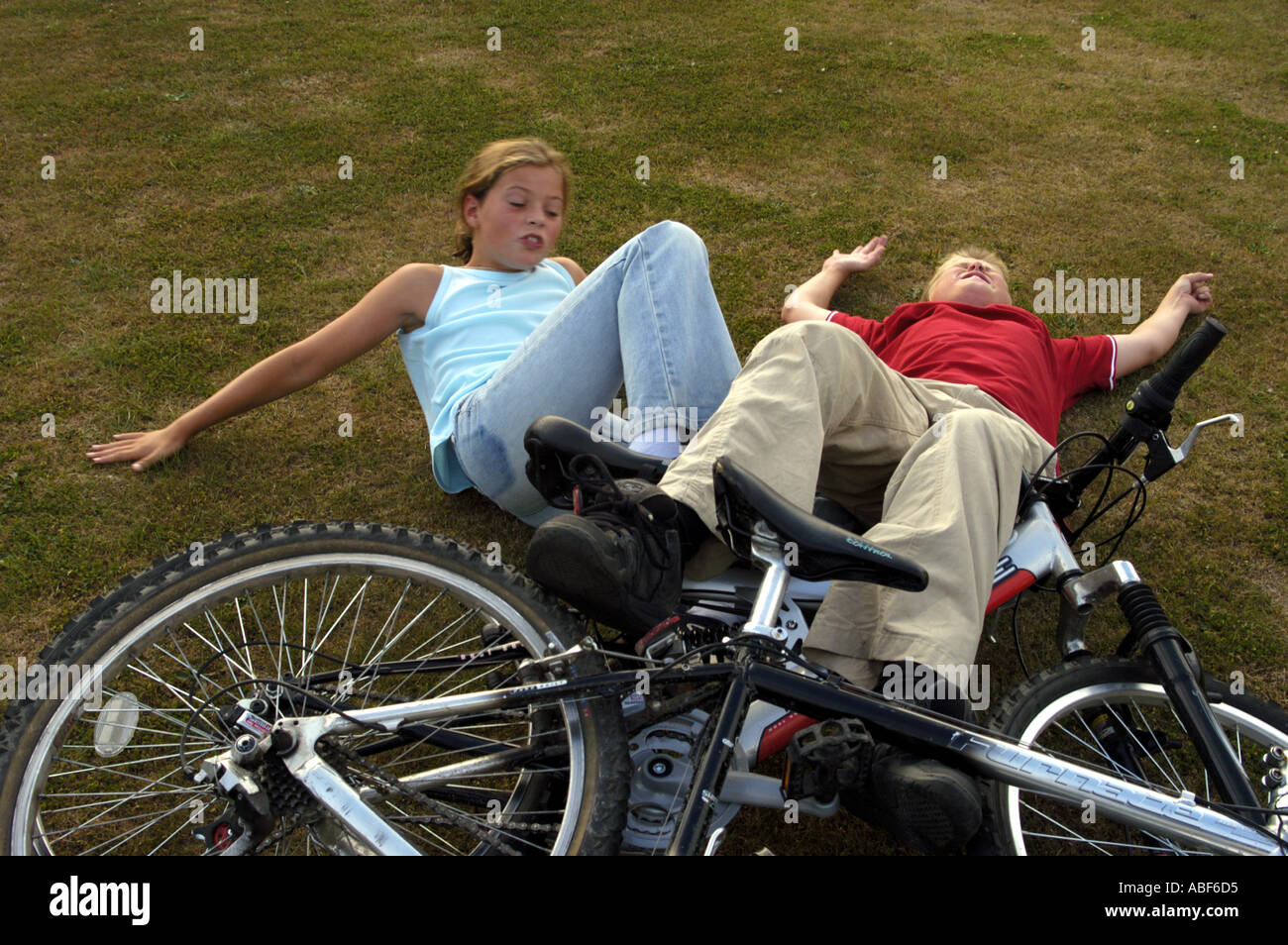 girl and boy cycle