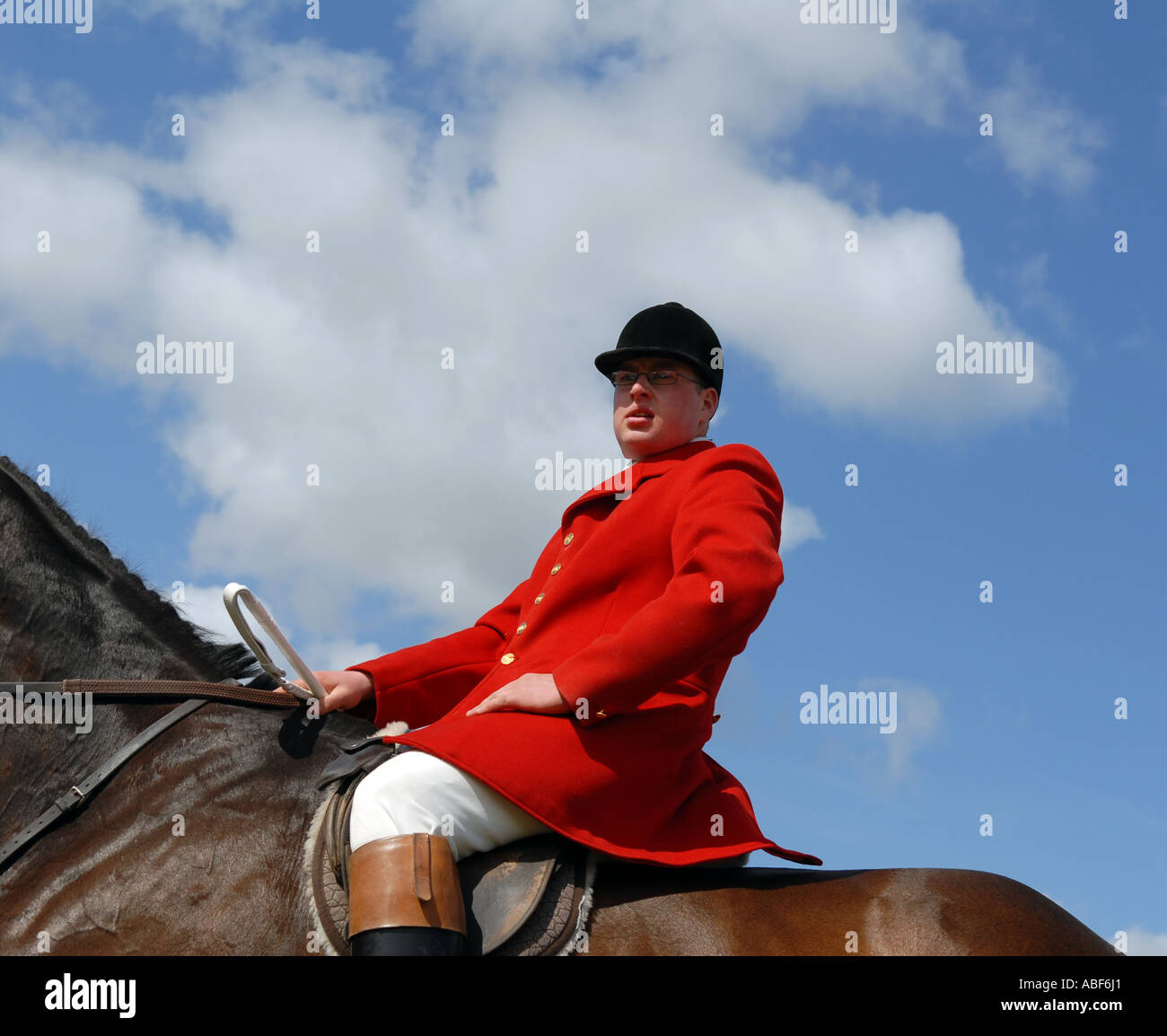A member of the Taunton Vale national hunt. Stock Photo