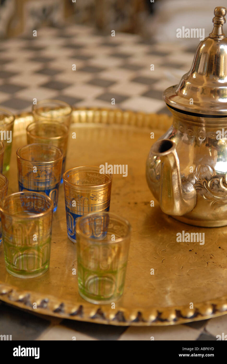 Moroccan tea set Stock Photo Alamy