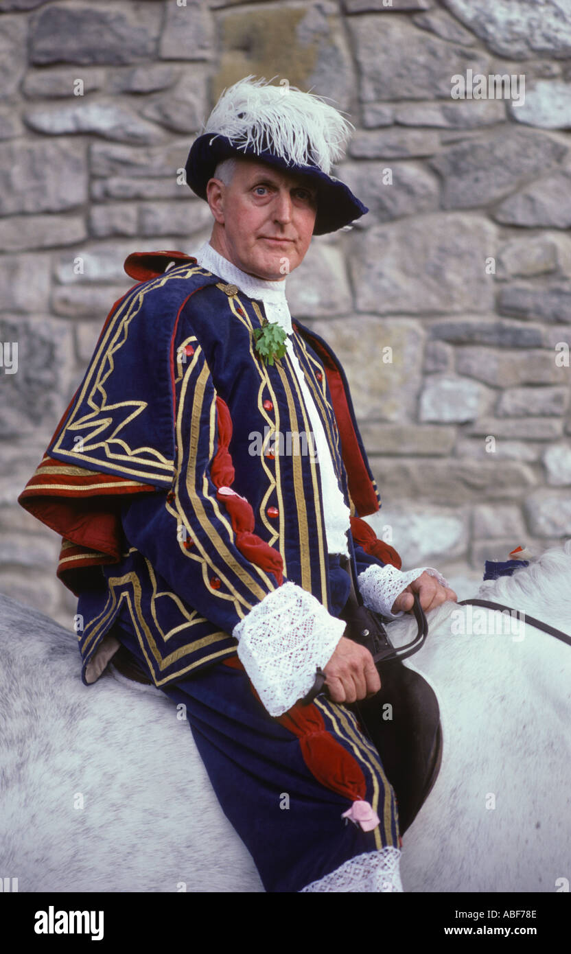 Castleton Garland Day May 29th 1980s. The King is Gerald Melody on ...