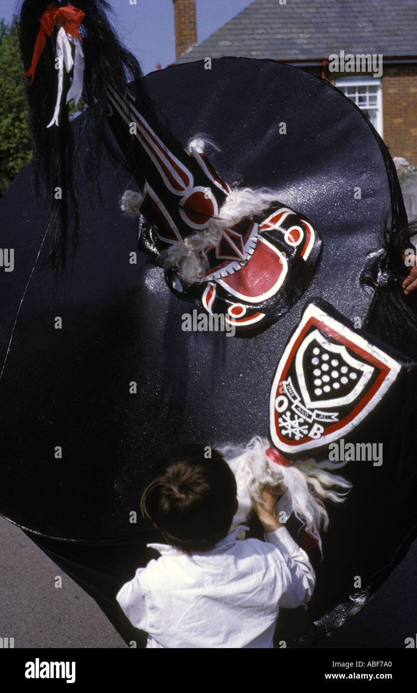 Padstow "Hobby Horse" Cornwall England HOMER SYKES Stock Photo Alamy