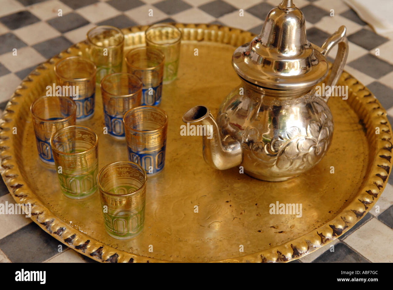 Moroccan tea set Stock Photo Alamy
