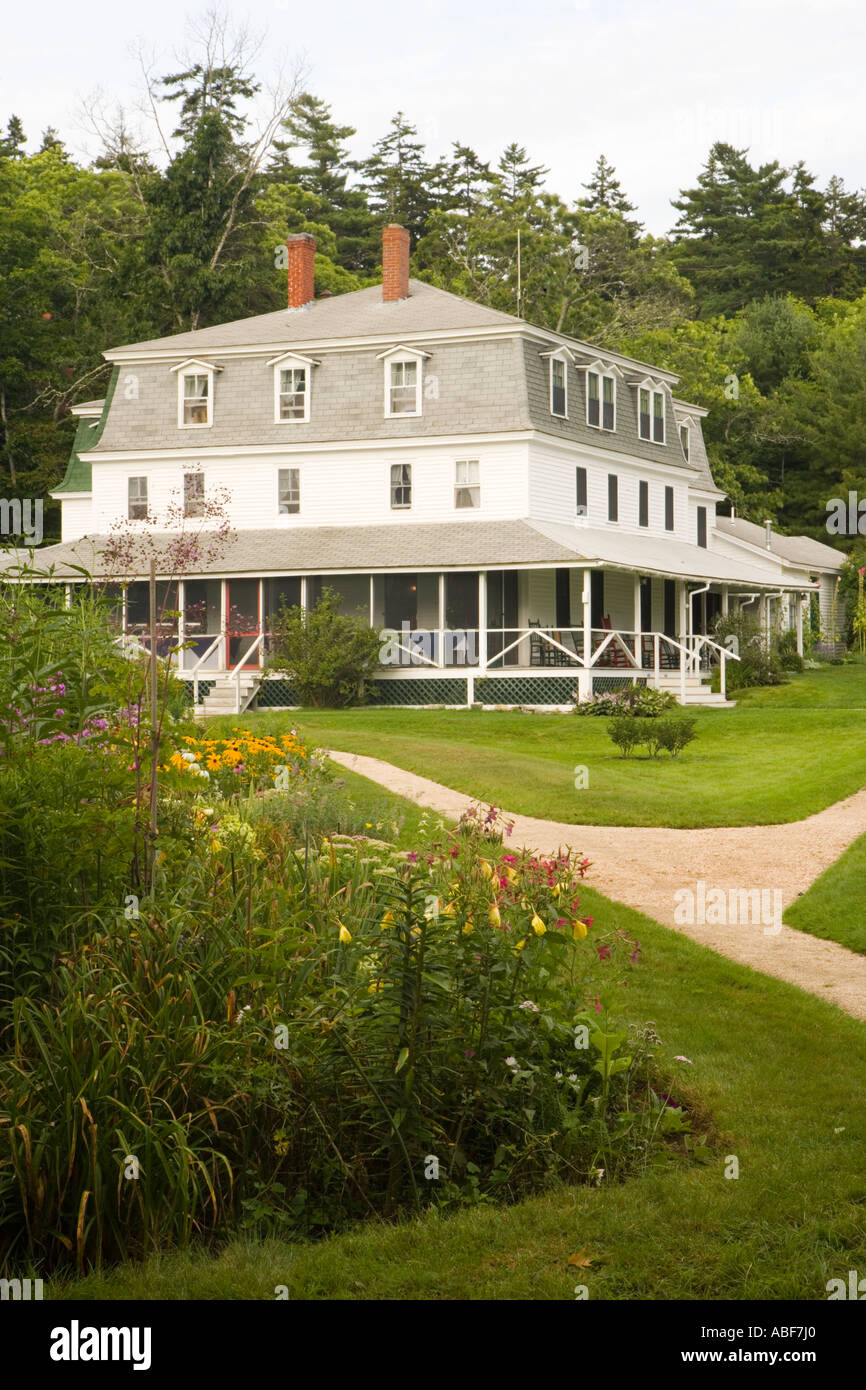 The Garden and Hotel at the Oakland House Seaside Resort in Brooksville Maine Blue Hill
