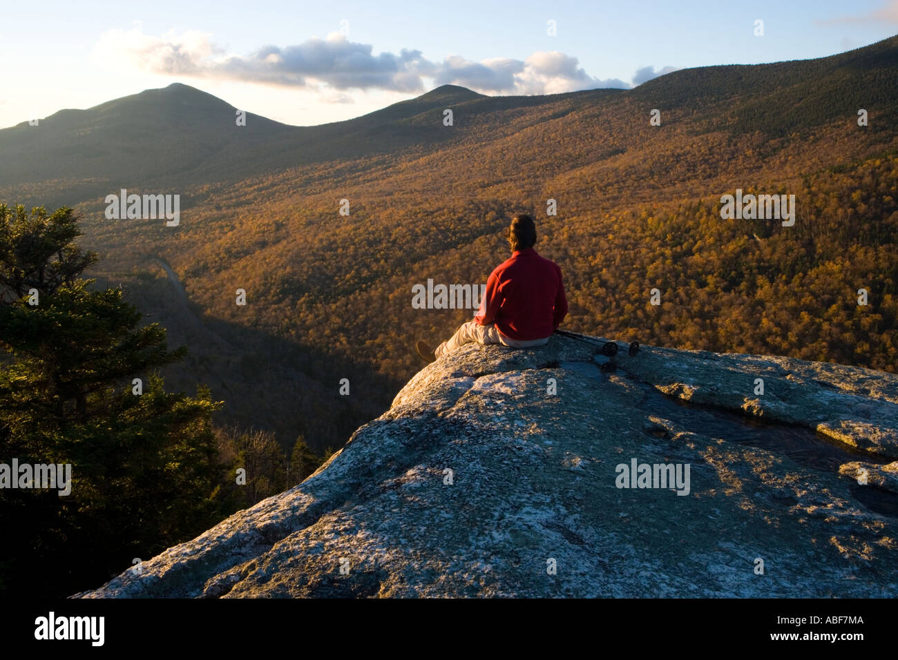 Taking in the view from Table Rock on Baldpate Mountain in Maine s