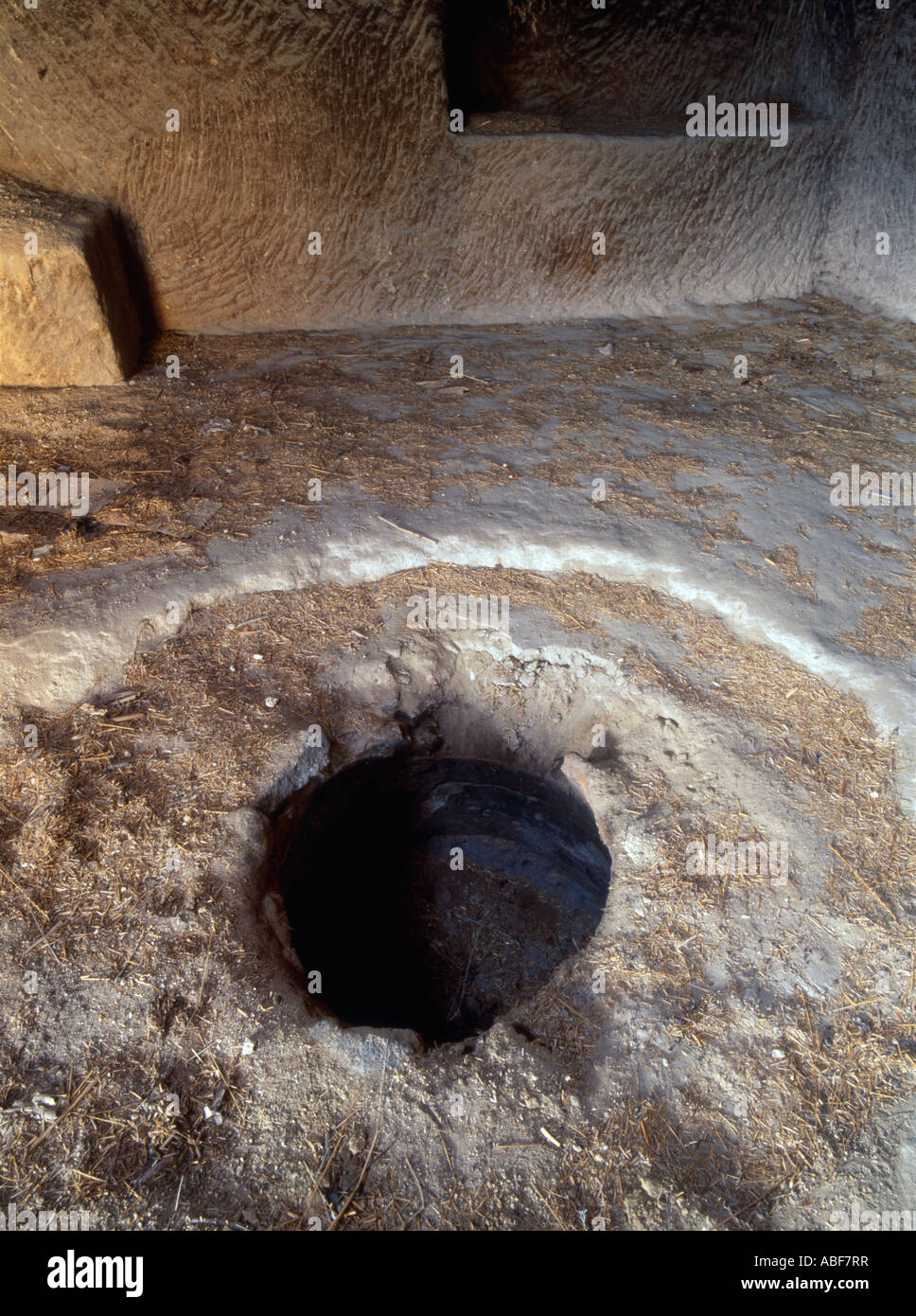 A fire hole in a cave dwelling in Urgup in central Anatolia - Turkey, Stock Photo