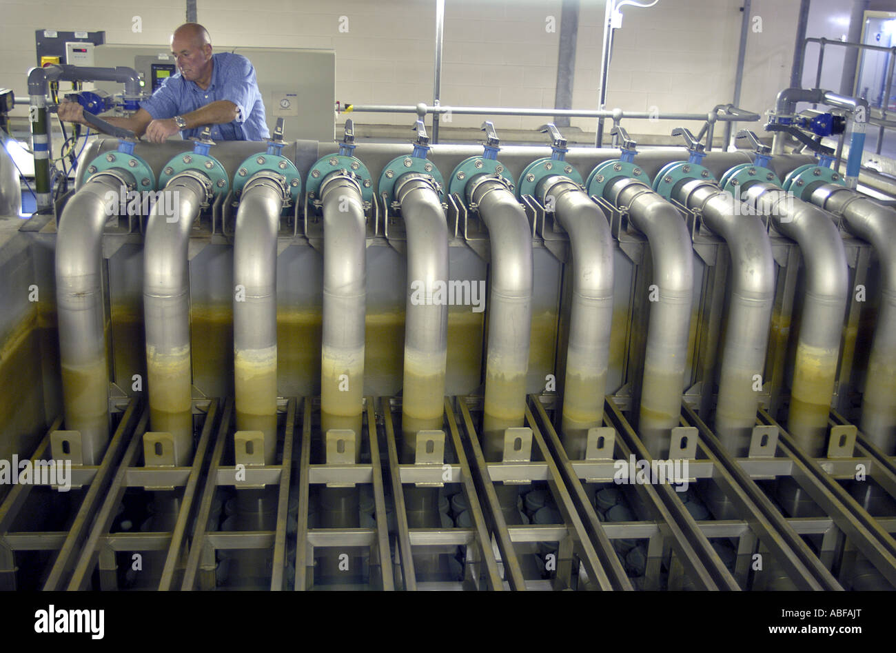 An engineer at work in the cryptosporidium treatment plant at
