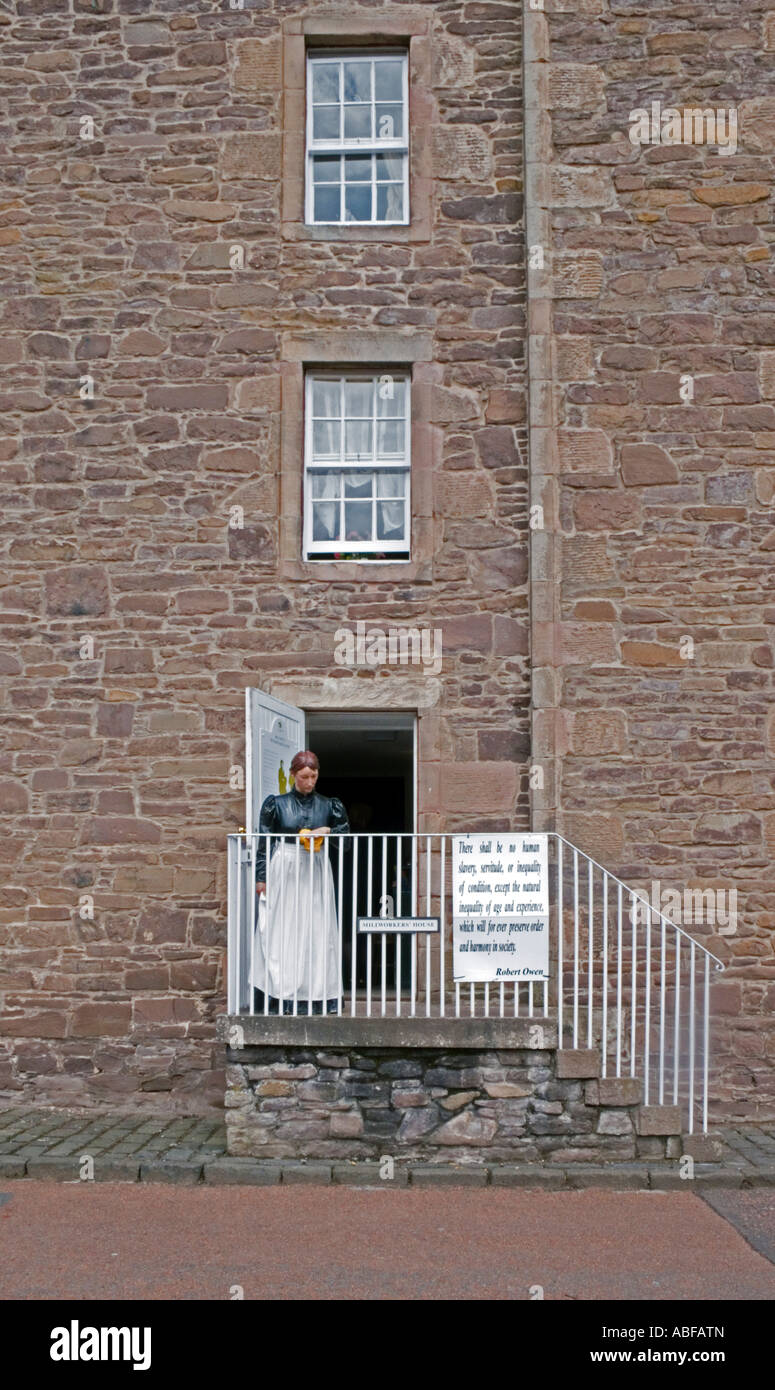 Entrance to Millworkers' house in New Lanark Lanarkshire Scotland Stock
