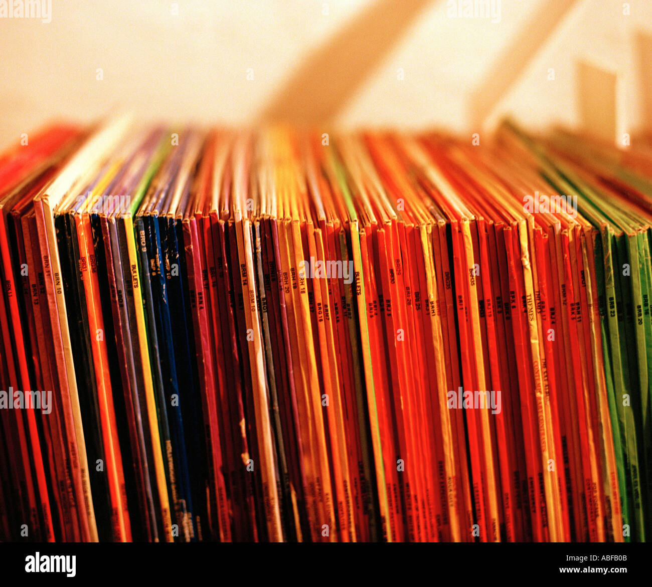 Record spines Stock Photo