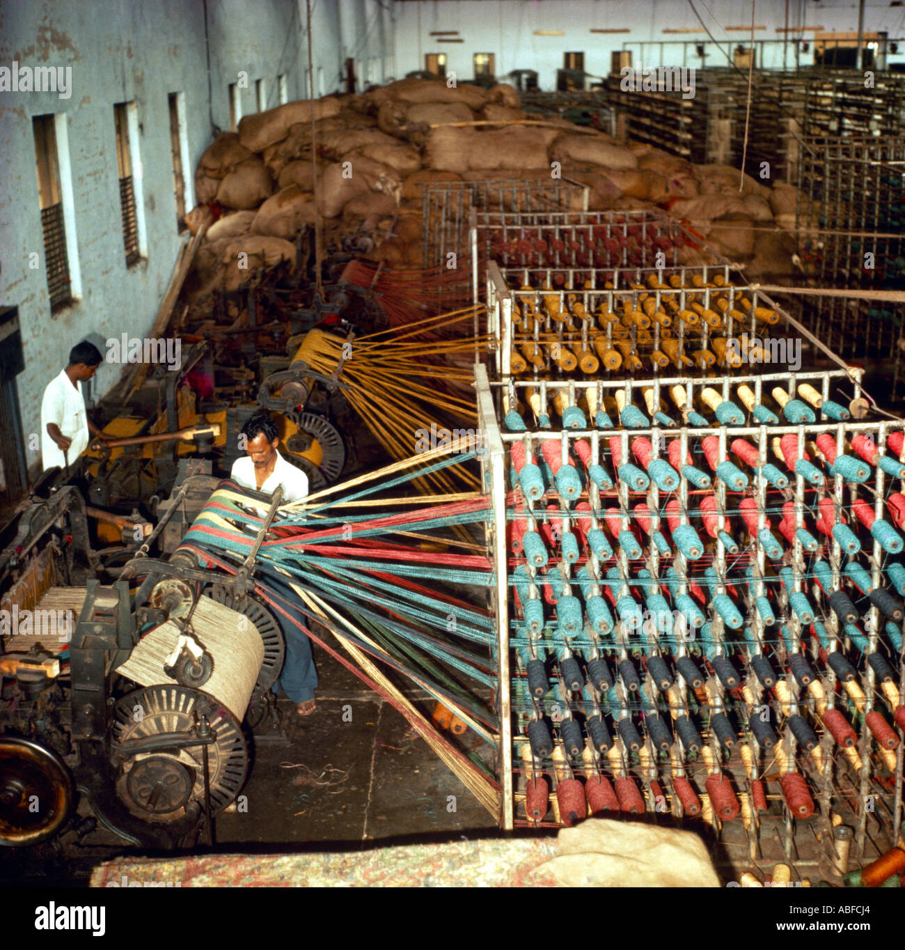 Bangladesh Jute Carpet Factory Stock Photo Alamy
