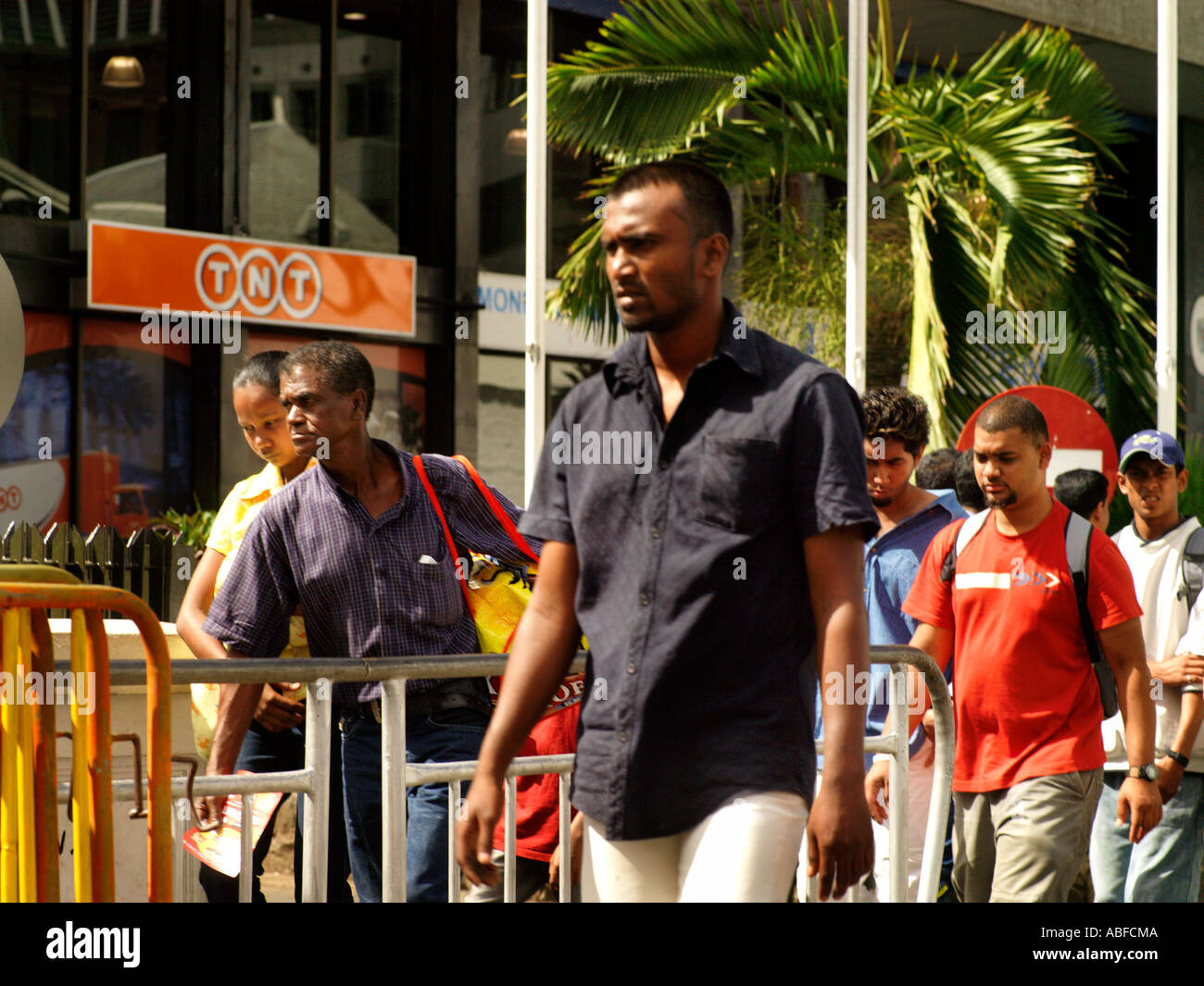 TNT Office Crowded Street Port Louis Mauritius Stock Photo