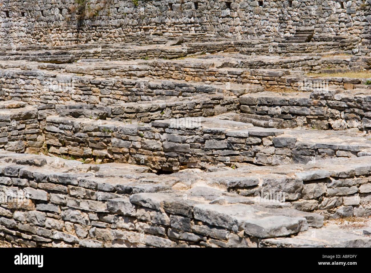 Dobrika bay ruins of byzantine castle on Brioni islands, Veliki Brijun, Croatia Stock Photo