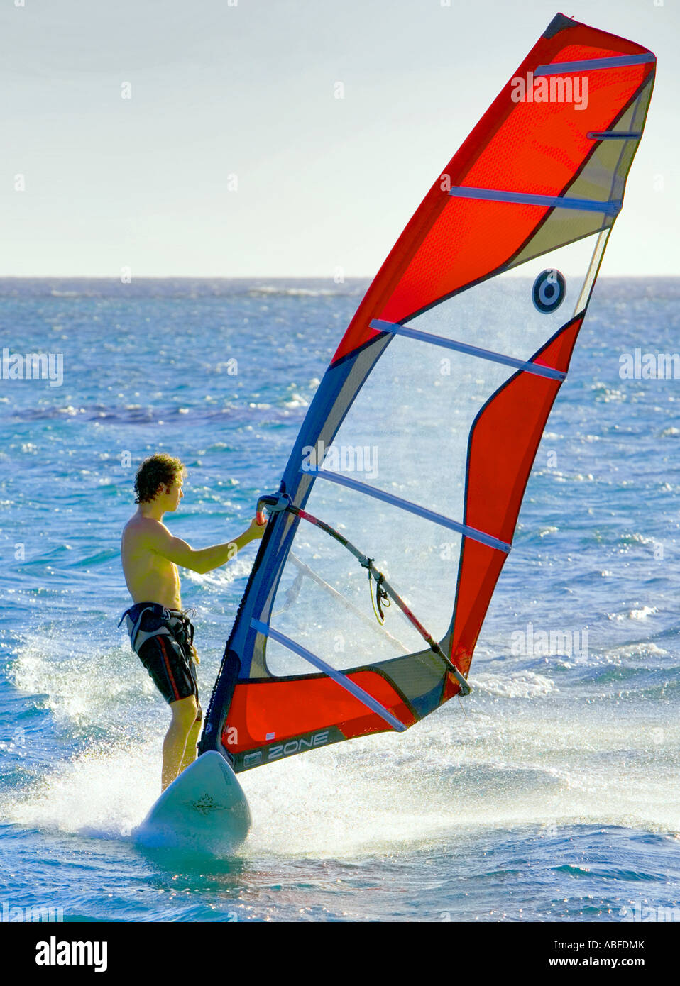 Wind surfer at speed "Mauritius Stock Photo Alamy