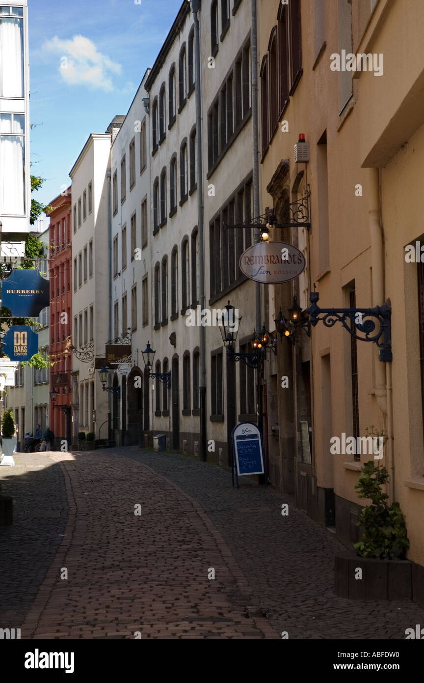 Typical Old Town Street Cologne Germany Stock Photo - Alamy