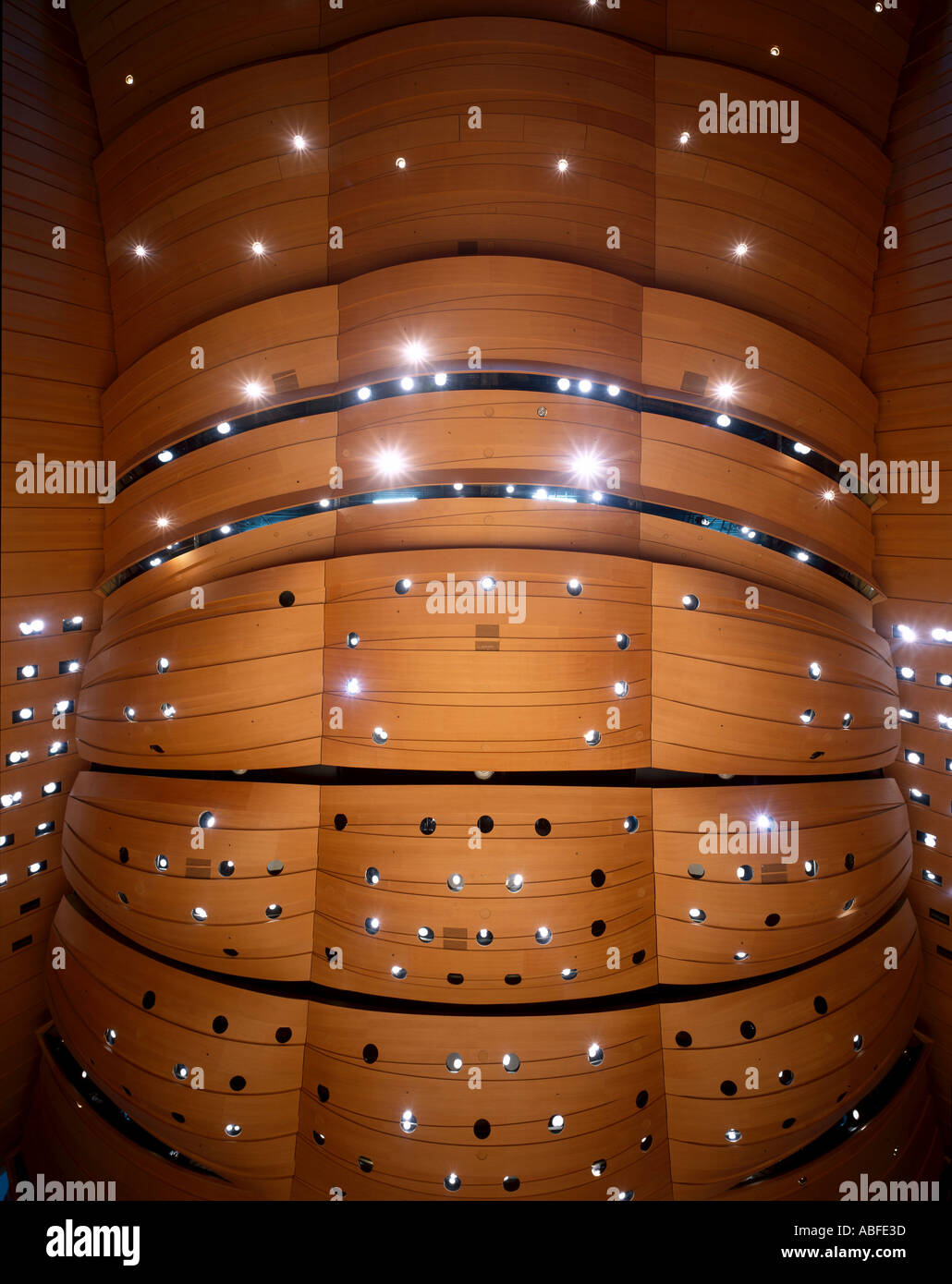 Walt Disney Concert Hall, Downtown Los Angeles Main Hall ceiling. Architect Gehry Partners