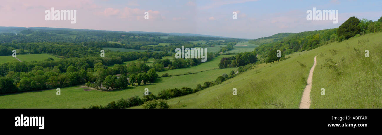 North Downs Way. From Ranmore Common NT looking to South Downs Surrey England Jnue Stock Photo