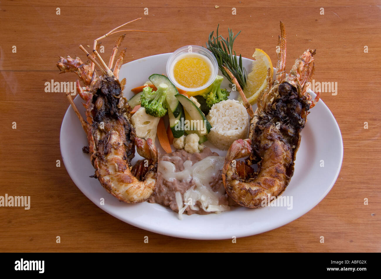 Lobster Lunch, Baja, Mexico Stock Photo Alamy