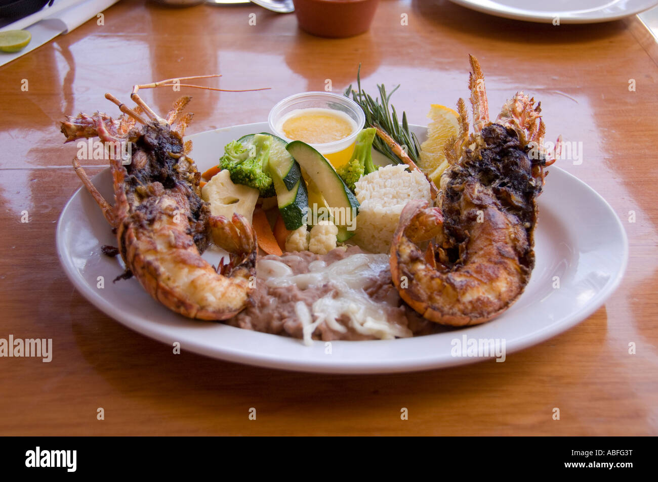 Lobster Lunch, Baja, Mexico Stock Photo Alamy