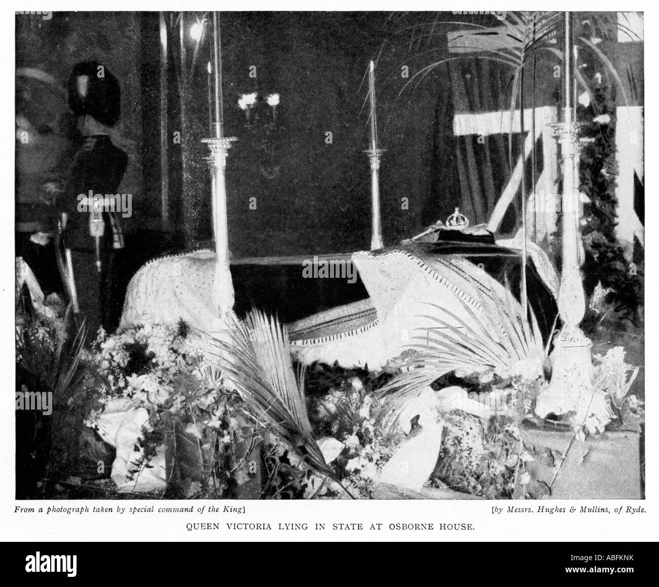 Queen Victoria Lying In State at Osborne House on the Isle of Wight in 1901 before her funeral Stock Photo