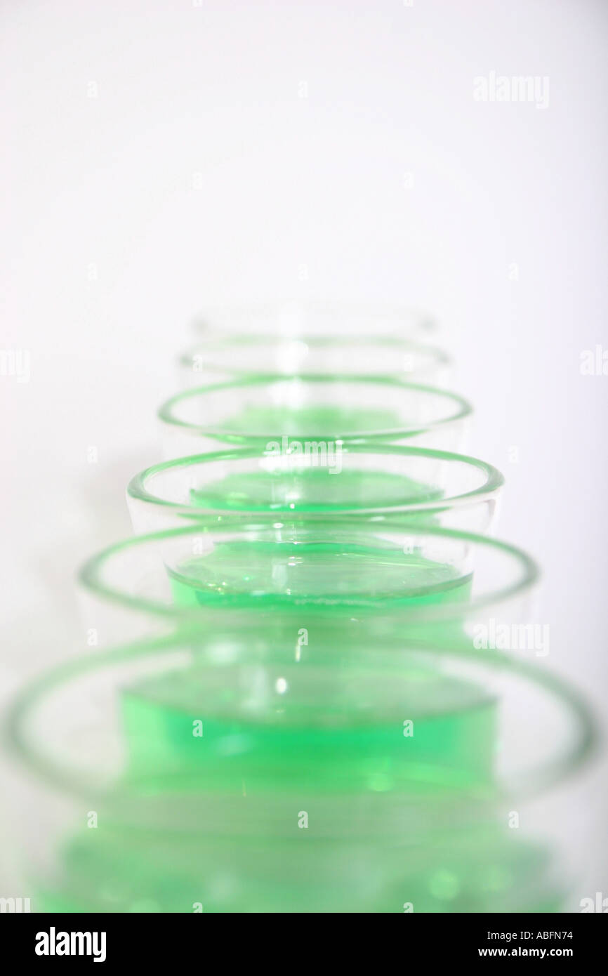 Shot glasses lined up Stock Photo Alamy