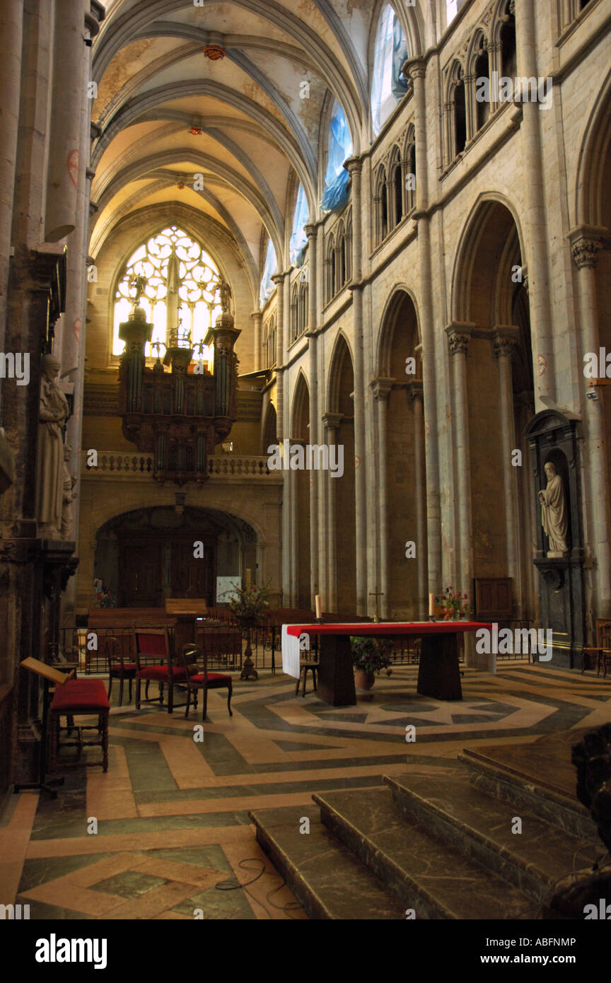 SaintAntoine l'Abbaye, church interior Stock Photo Alamy