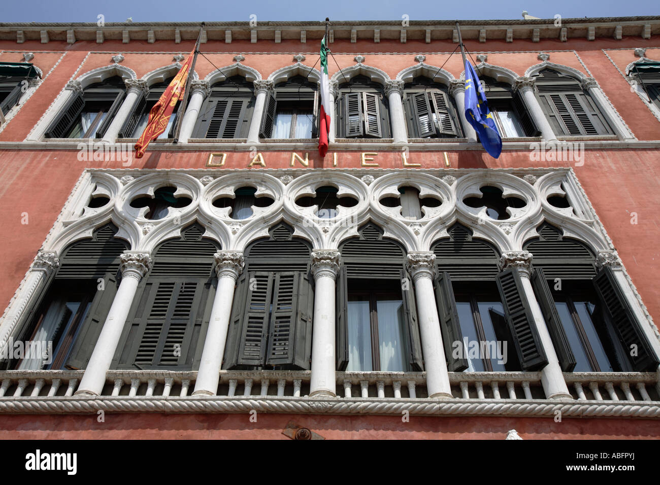 The facade of the Danieli Hotel, Venice, Italy Stock Photo
