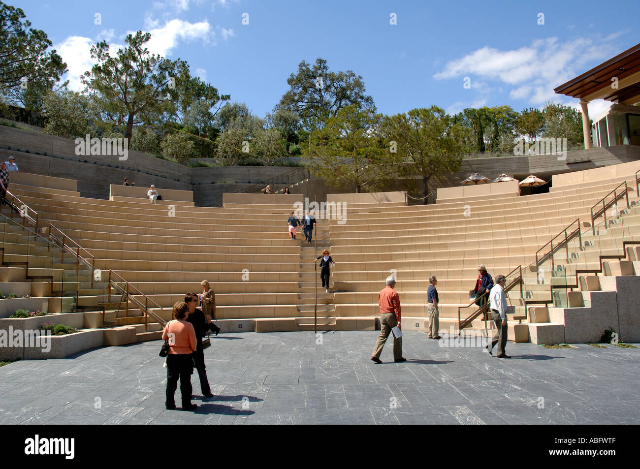 The Barbara and Lawrence Fleischman outdoor theater at the Getty Villa, Malibu California Stock