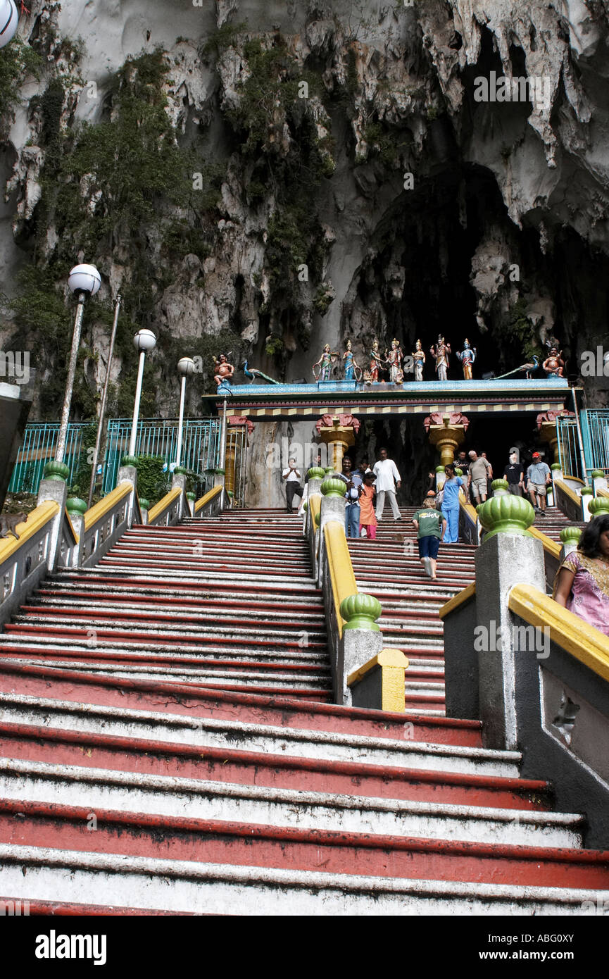 View of steps at Batu Caves temple Kuala Lumpur Malaysia Stock Photo