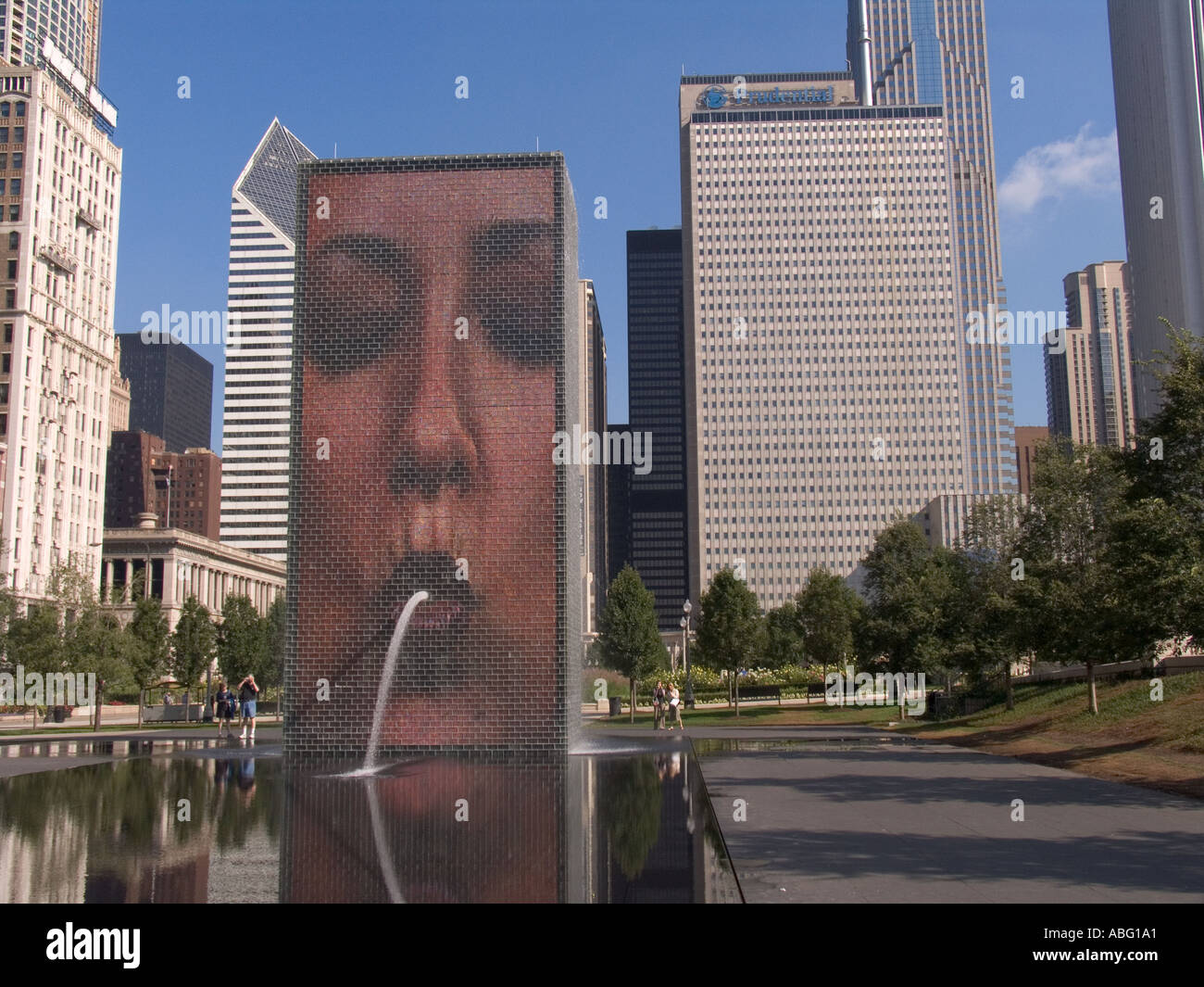 Crown Fountain Millennium Park Chicago Illinois USA  Stock Photo