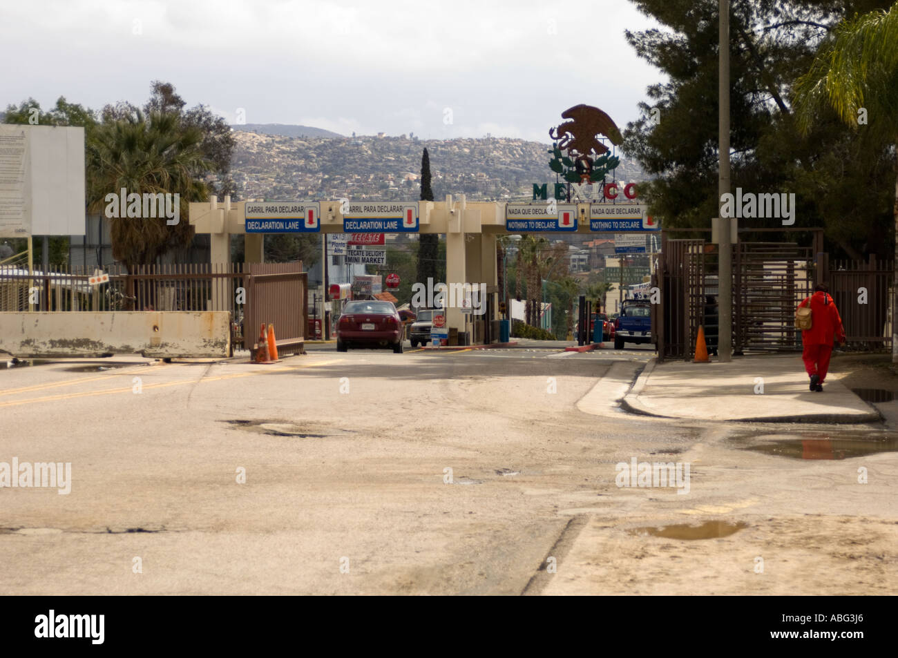 Border crosing into Mexico at Tecate. This is a border town about 30