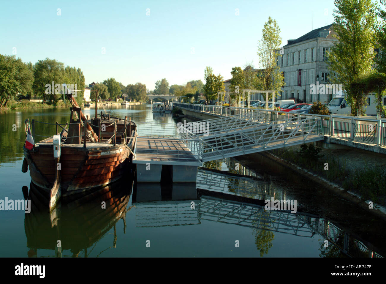 Hennessy HQ Cellars Cognac France on Quai Richard Hennessy Barge on