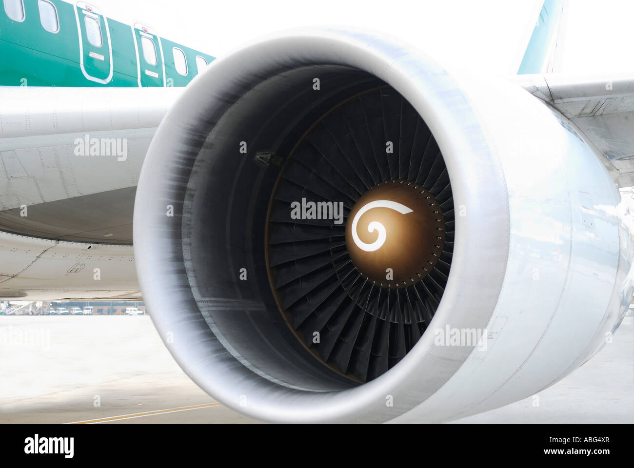 Jet engine intake turbine Stock Photo - Alamy