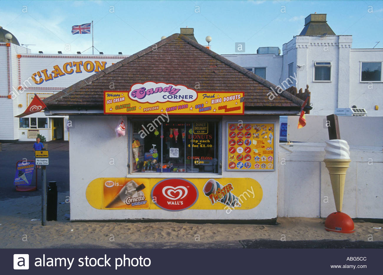 Ice cream stall Clacton on Sea Essex UK Stock Photo 2377163 Alamy