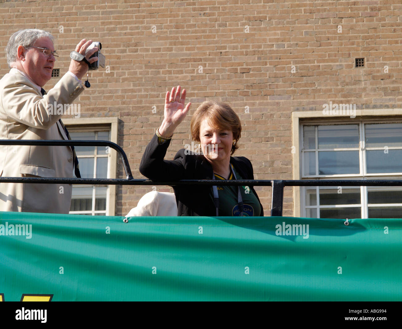 DELIA SMITH NORWICH CITY CENTRE FOR CIVIC RECEPTION AT CITY HALL FOR THE TEAM OF NORWICH CITY FC NORFOLK EAST ANGLIA ENGALND UK Stock Photo