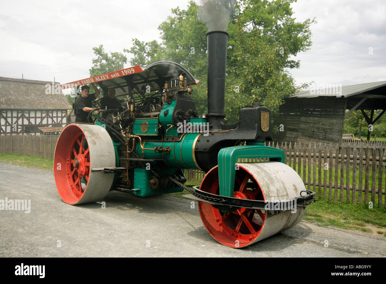 Historic steam roller Stock Photo Alamy