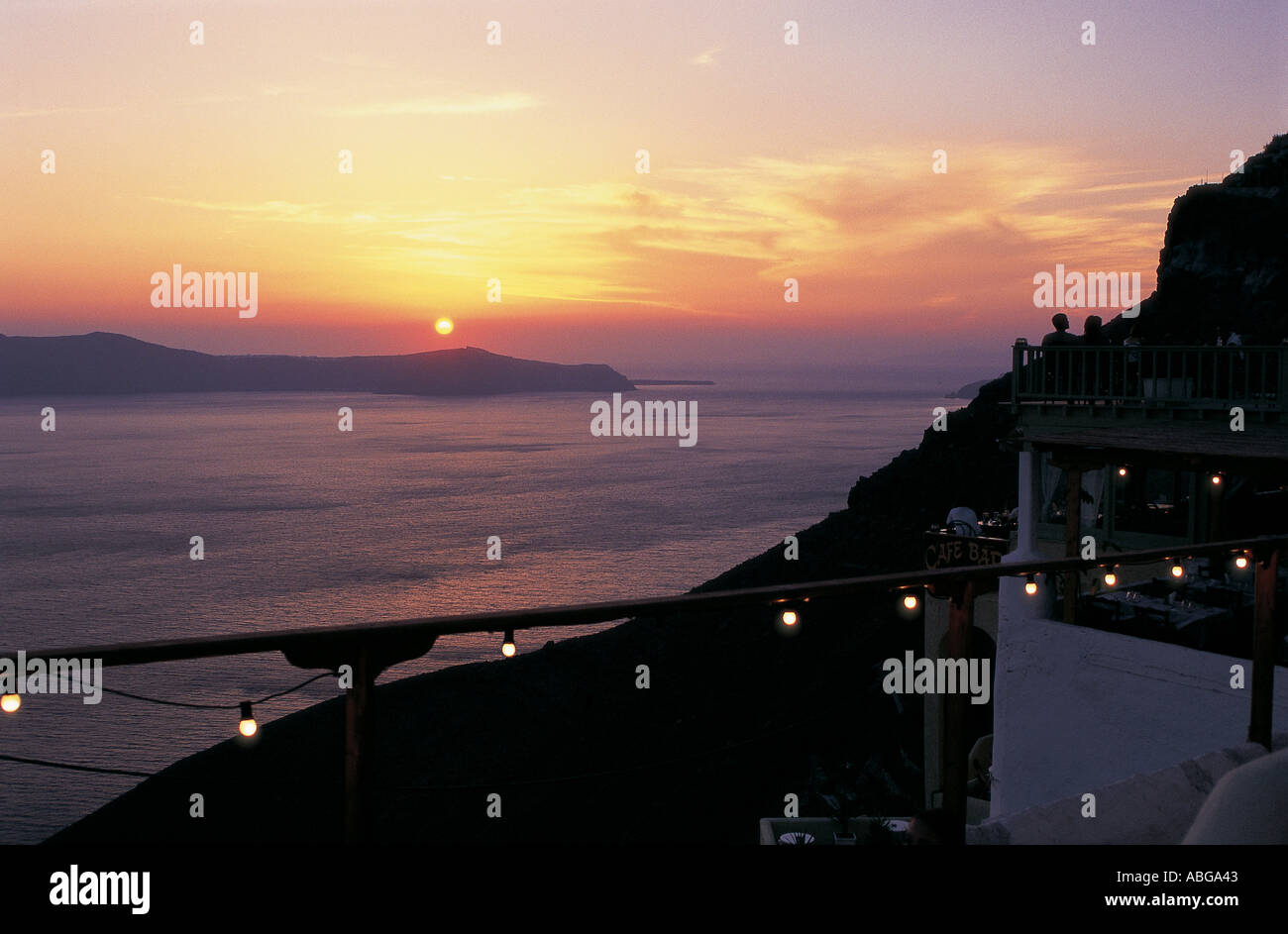 Sunset at Santorini Stock Photo