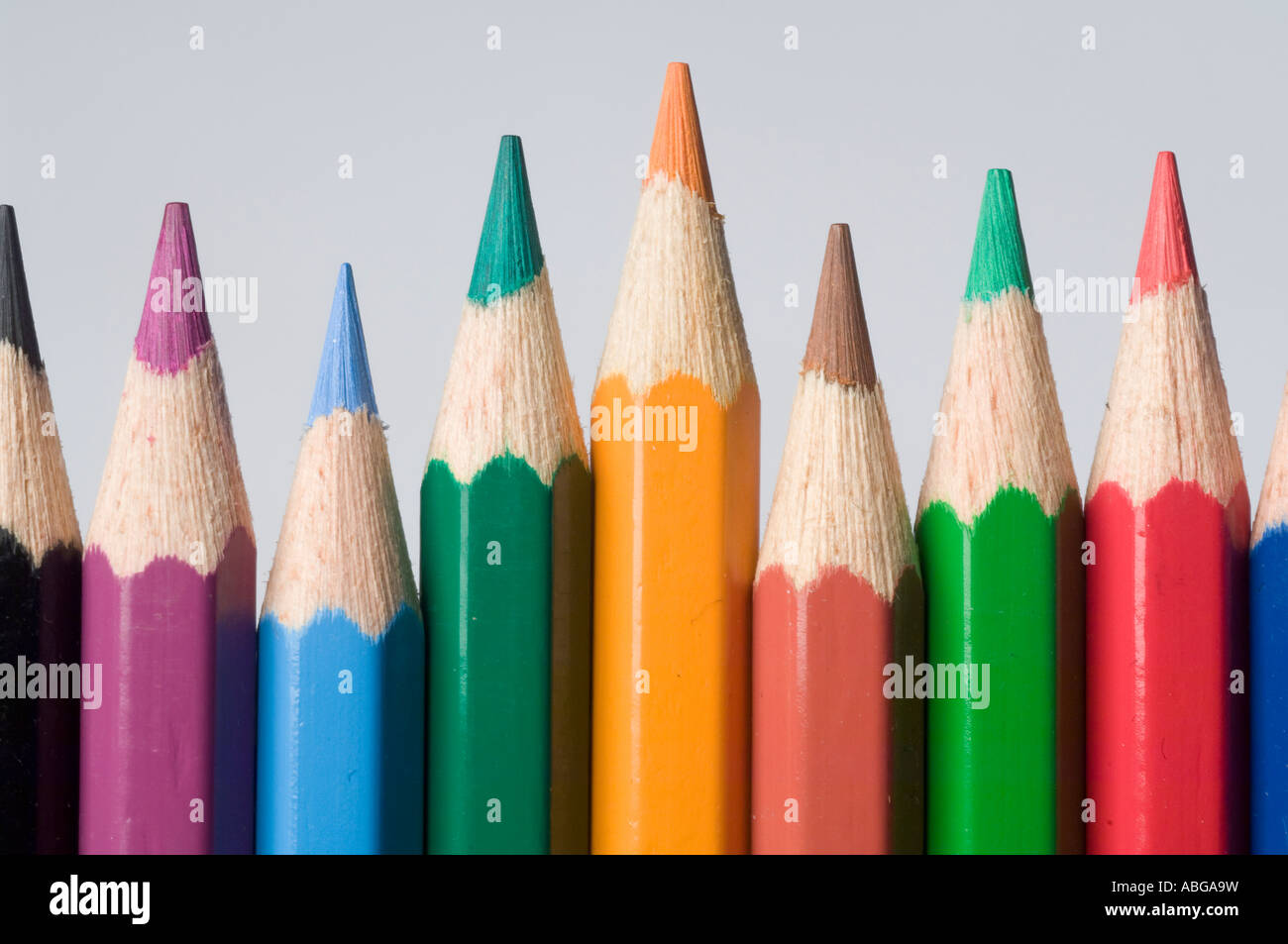 Lined Up Crayons High Resolution Stock Photography and Images Alamy