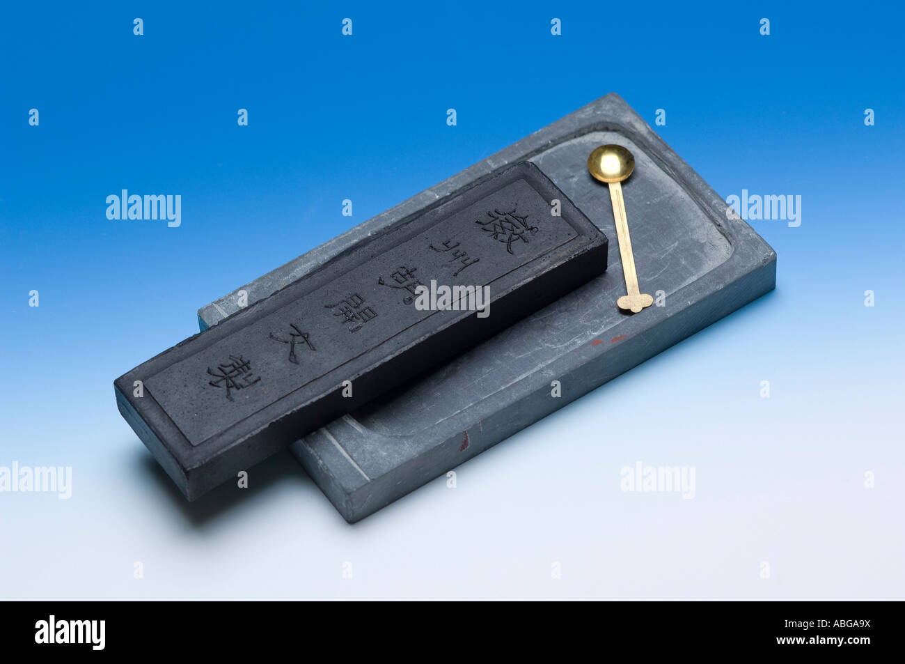 Inkstone for producing Chinese ink Stock Photo
