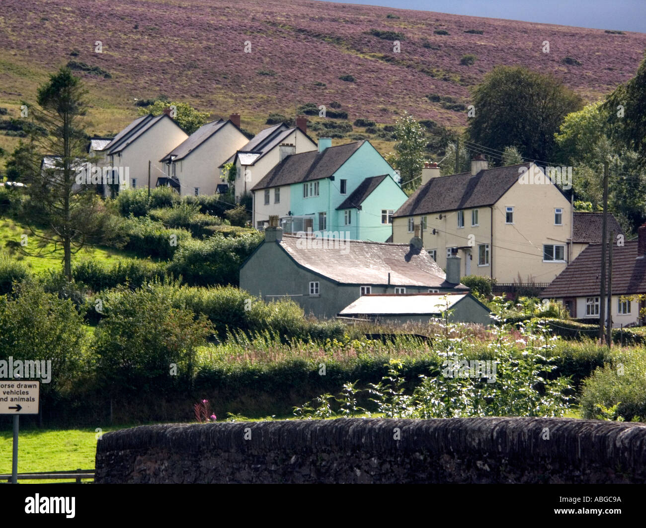 English Village Scene, Withypool, Exmoor National Park, Spmerset Stock