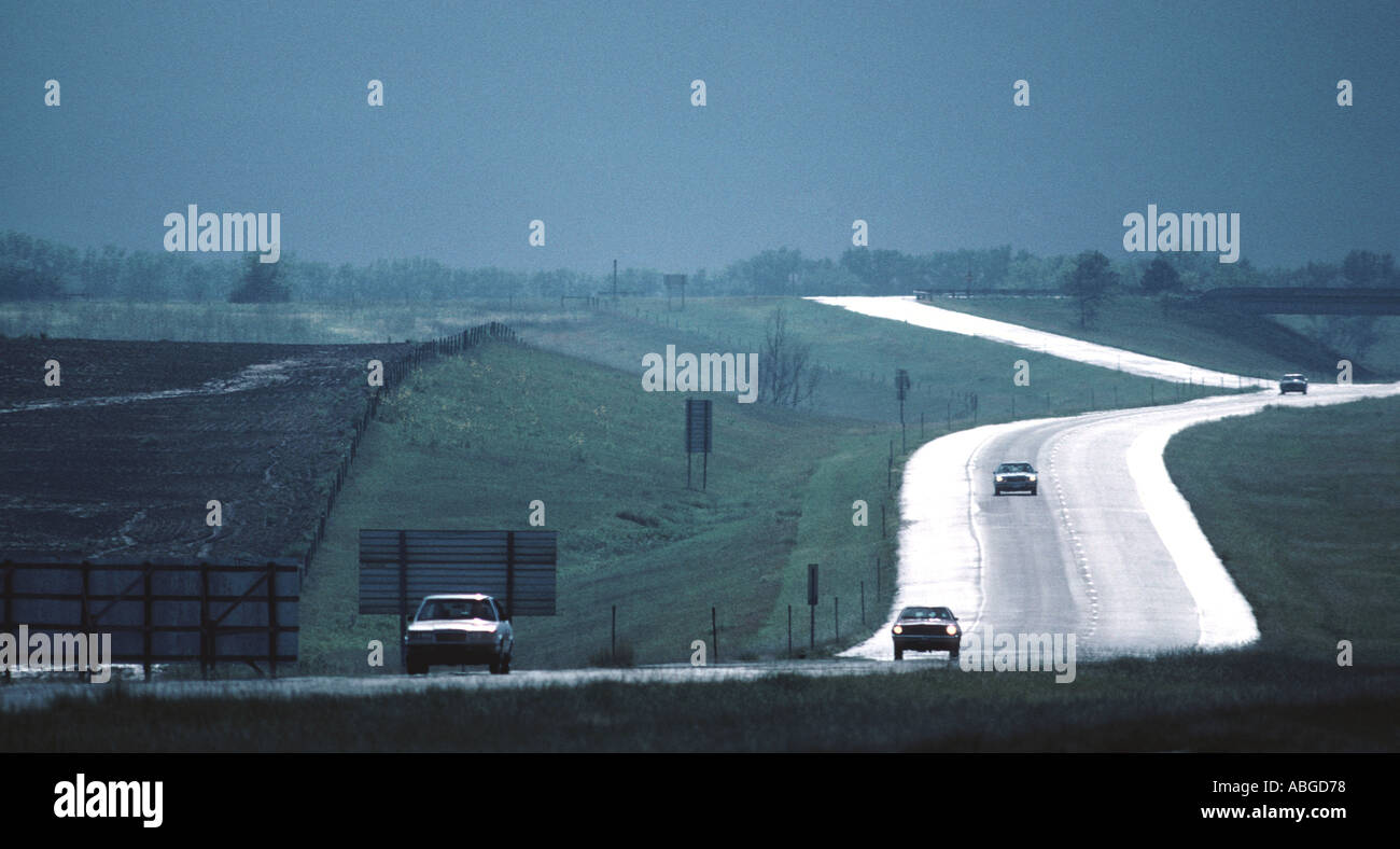 Highway Interstate 70 in west Kansas Traffic Road Stock Photo Alamy