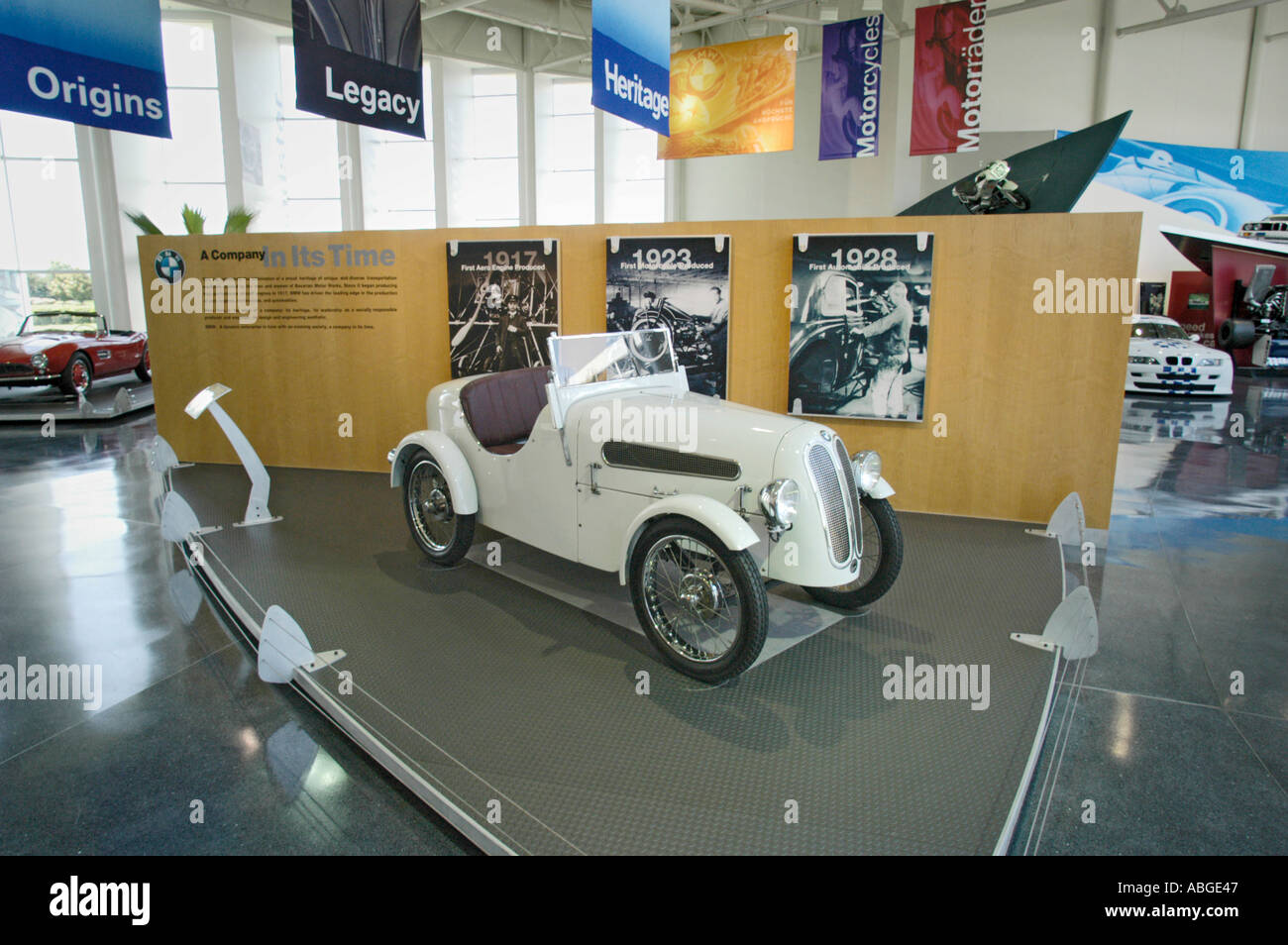 Displays and exhibitions of BMW autos in manufacturing plant in South Carolina USA open to the public Stock Photo