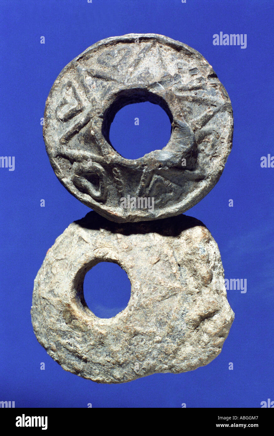 Lead spindle whorl. particularly interesting  (See 'additional info'.) Stock Photo