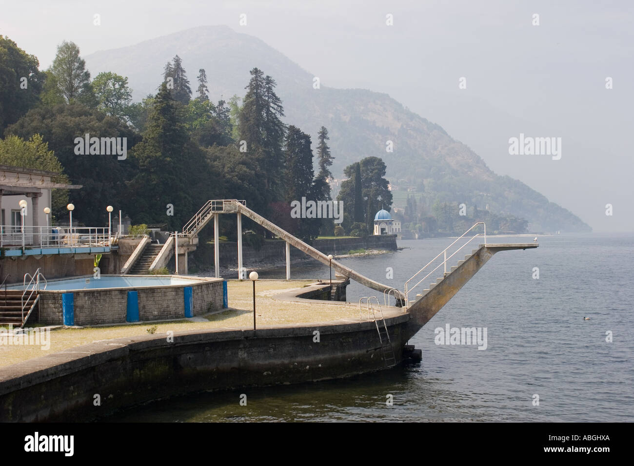 Swimming pool bellagio lake como hires stock photography and images
