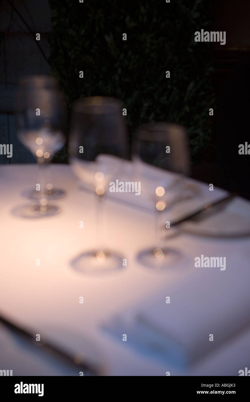 Restaurant Table Setting Stock Photo