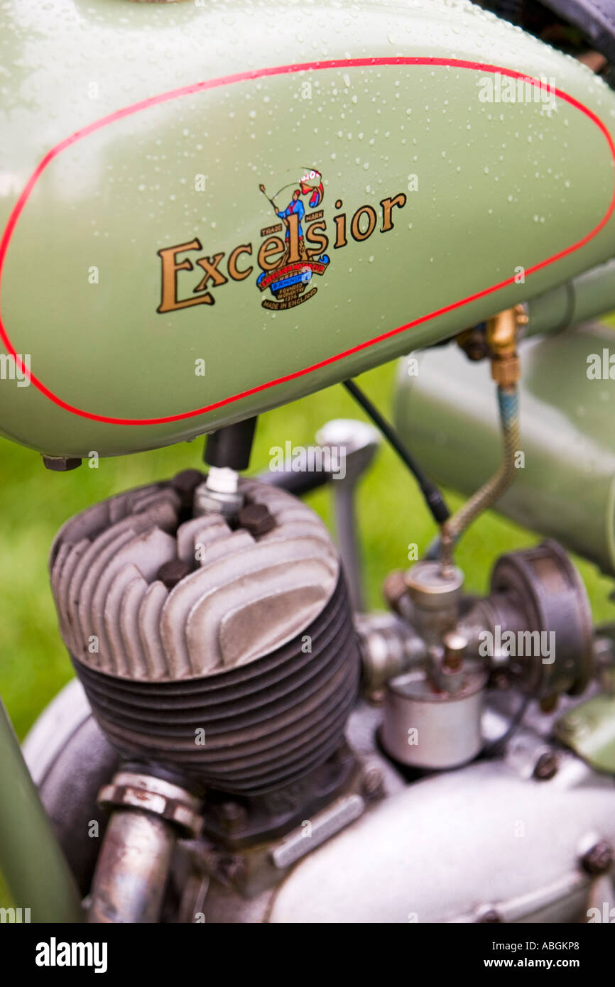 1957 Excelsior Consort 98cc and engine Stock Photo Alamy