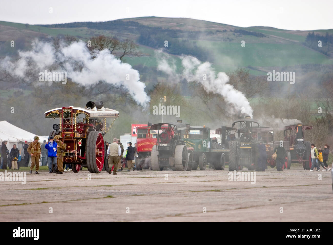 Vintage steam traction engine rally Stock Photo
