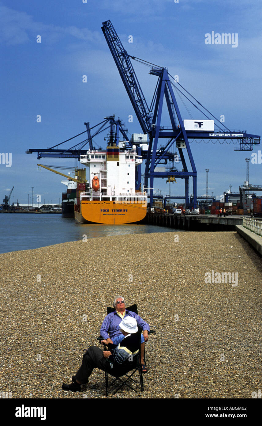 Visitors At The Landguard Viewing Point At The Port Of Felixstowe In 