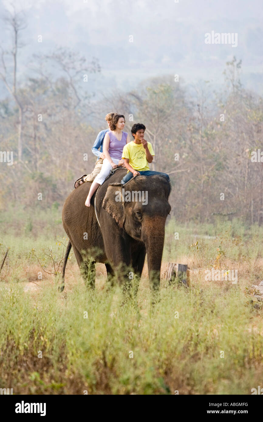 Tourists enjoying an elephant ride hi-res stock photography and images ...