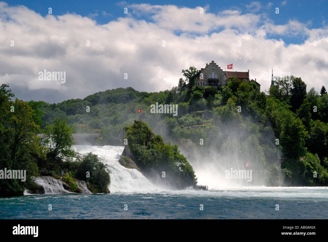 Rhine River Falls near Schaffhausen - Switzerland, Europe. Stock Photo