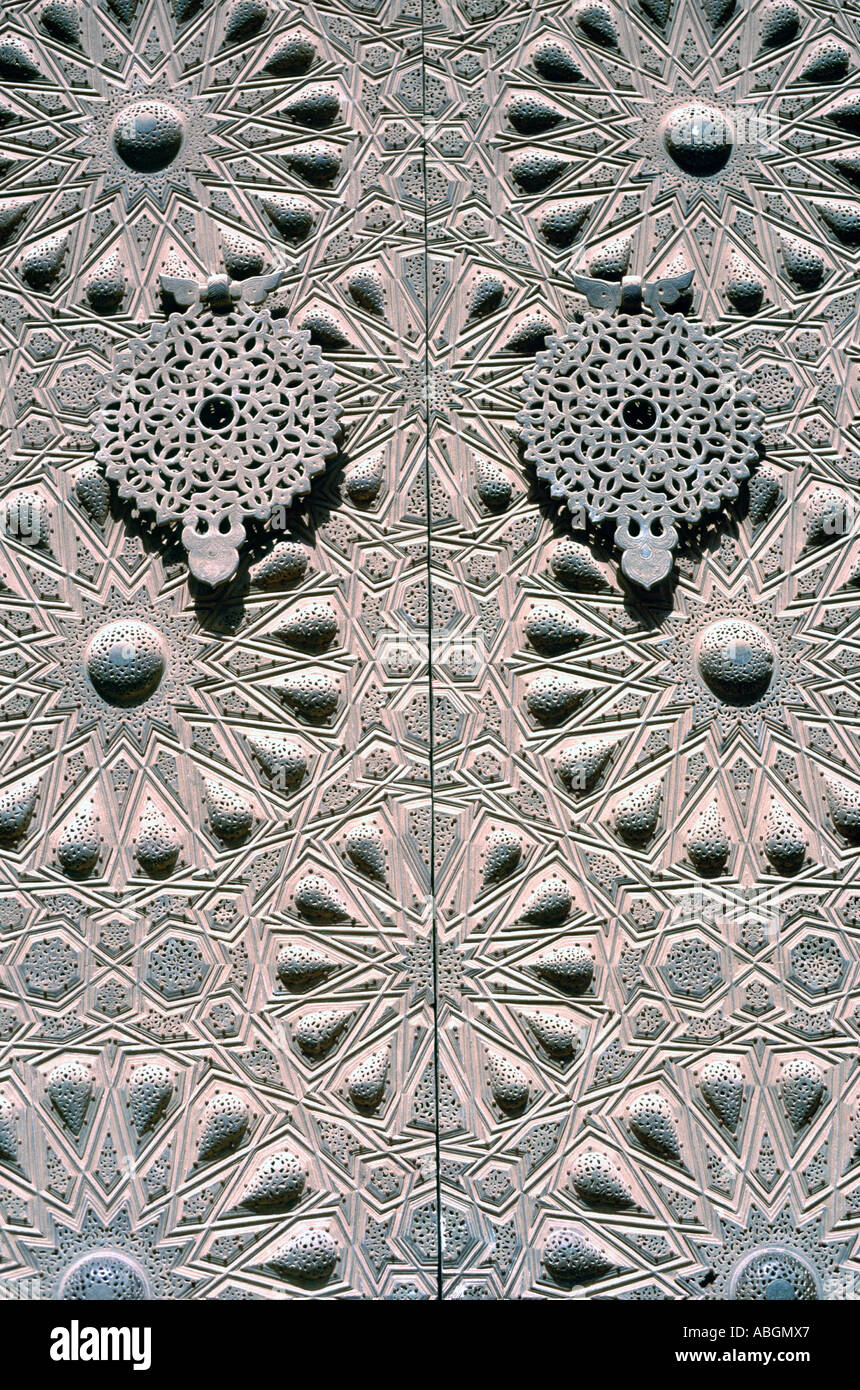 Sultan Hasan complex, Cairo, detail of door from original entrance Stock Photo