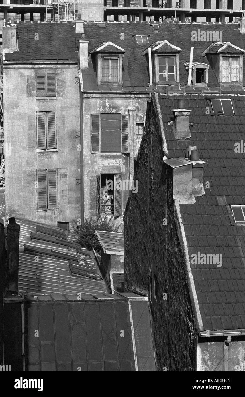 vintage Paris rooftops Stock Photo